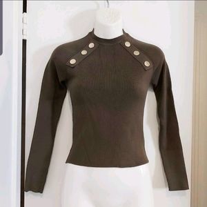 Zara khaki knit top